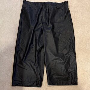 Anthropologie Maeve Black faux leather Pants